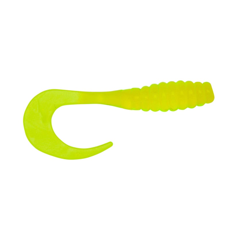 Yum Lures YRTG350 Ribbontail Grub Fishing Bait, Chartreuse, 3'' - Image 1